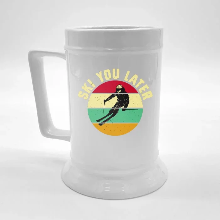 Ski You Later Funny Skiing Front & Back Beer Stein