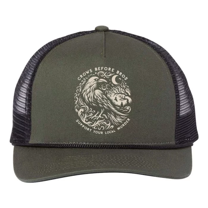 Support Your Local Murder Crows Before Bros Funny Retro Rope Trucker Hat Cap