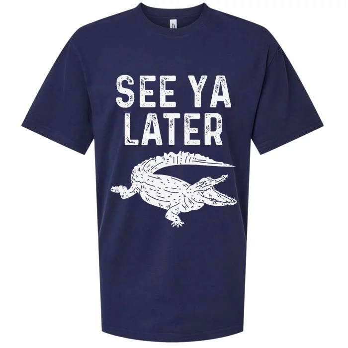 See Ya Later Alligator Funny Animal Pun Crocodile Sueded Cloud Jersey T-Shirt