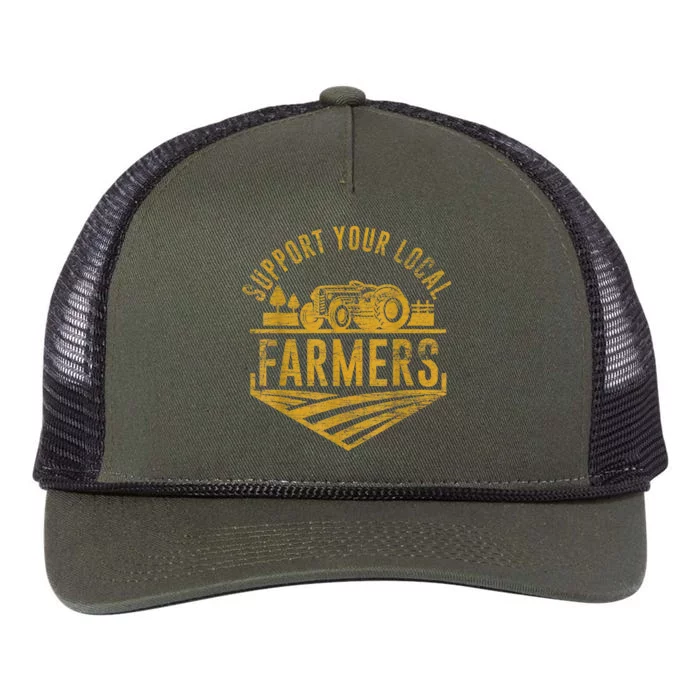 Support Your Local Farmers Retro Rope Trucker Hat Cap