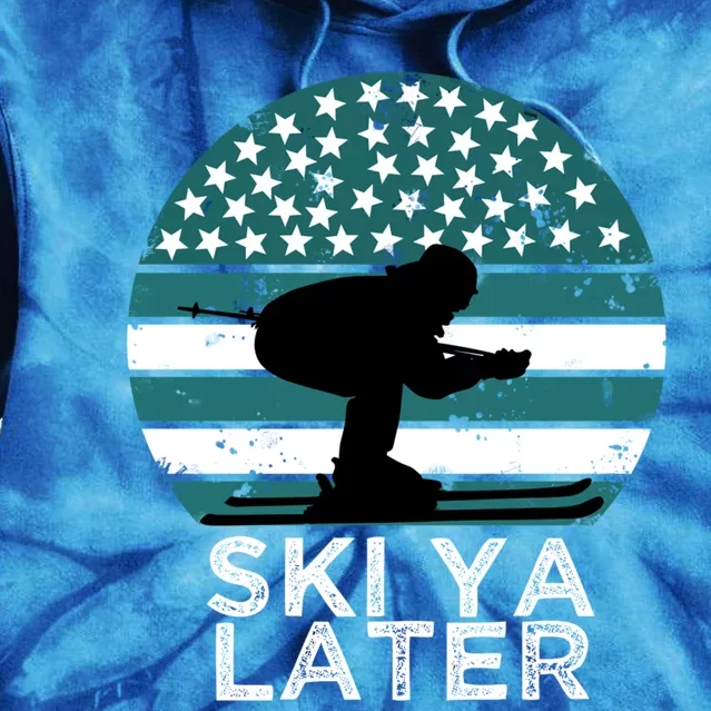 Ski Ya Later Winter Sports Lover Skiing Gift Tie Dye Hoodie