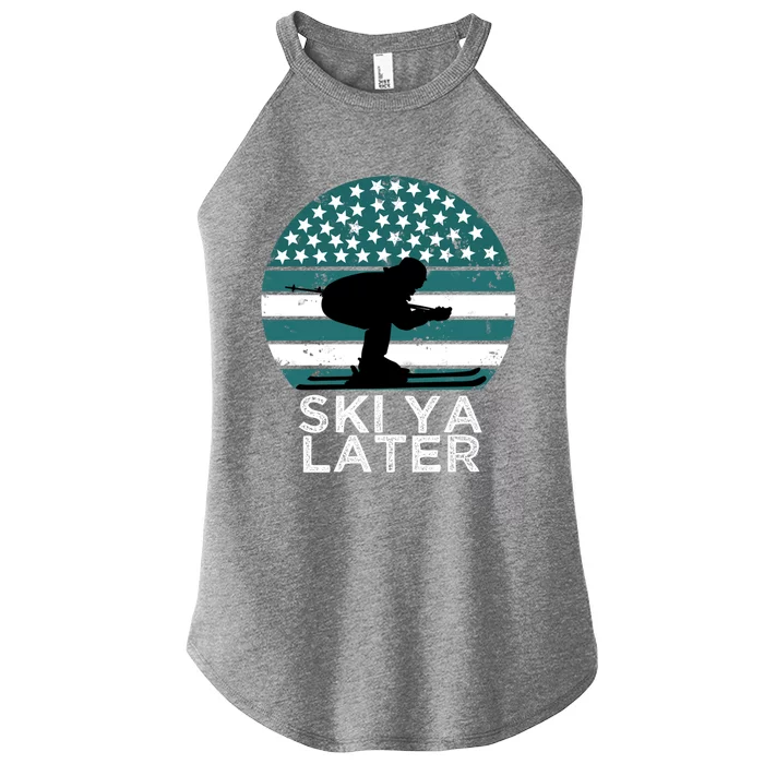 Ski Ya Later Winter Sports Lover Skiing Gift Women’s Perfect Tri Rocker Tank