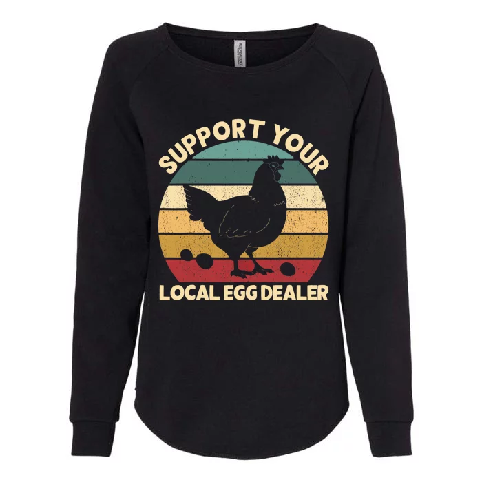 Support Your Local Egg Dealer Farmer Chicken Egg Lover Womens California Wash Sweatshirt