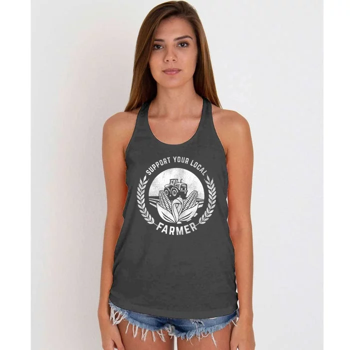 Support Your Local Farmer Gift Women's Knotted Racerback Tank