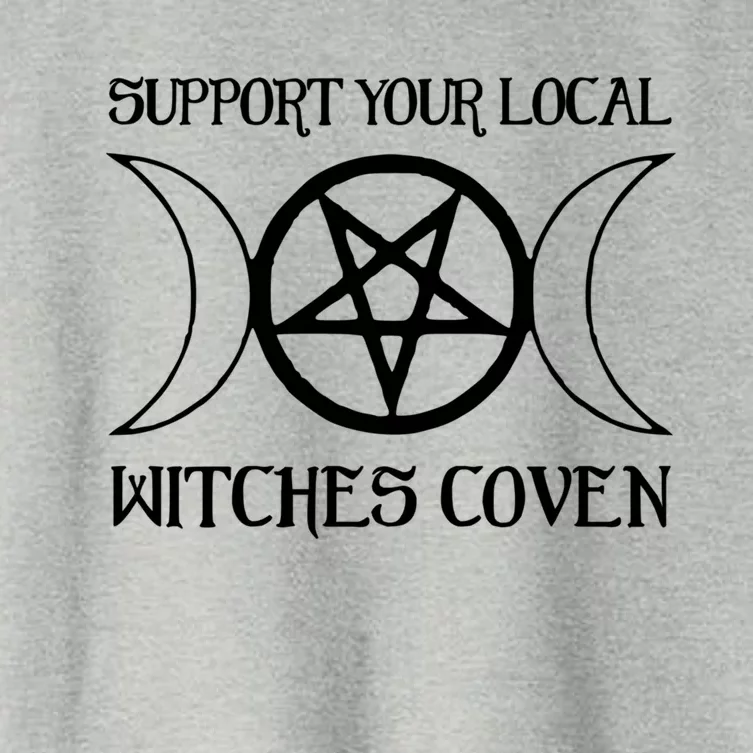 Support Your Local Witches Coven Witchcraft Funny Cute Gift Women's Crop Top Tee