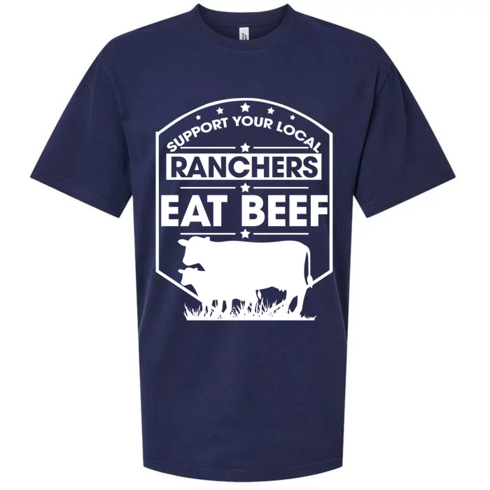 Support Your Local Ranchers Eat Beef Proud Farmer Present Gift Sueded Cloud Jersey T-Shirt