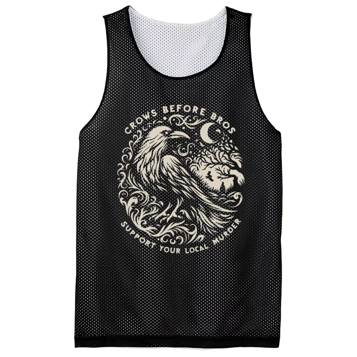 Support Your Local Murder Crows Before Bros Funny Mesh Reversible Basketball Jersey Tank