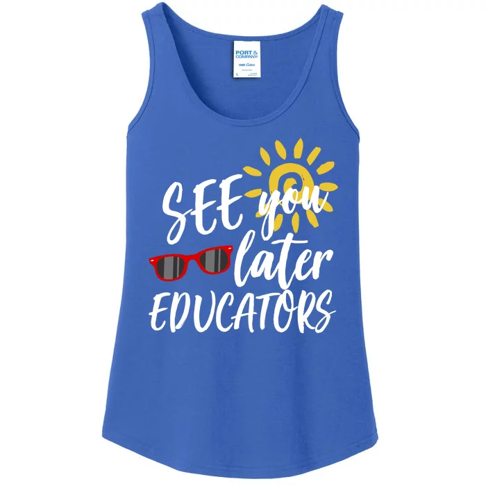 See You Later Educators Schools Out Teacher Ladies Essential Tank