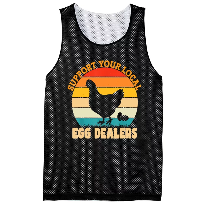 Support Your Local Egg Dealers Chicken Egg Lover Mesh Reversible Basketball Jersey Tank