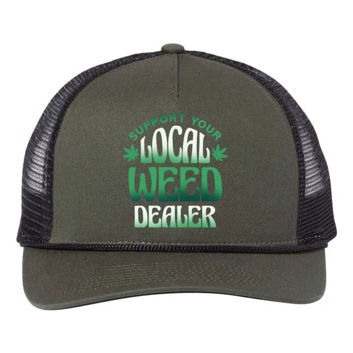 Support Your Local Weed Dealer Retro Rope Trucker Hat Cap