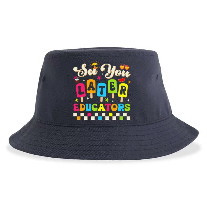 See You Later Educators Last Day Of School Teacher Student Sustainable Bucket Hat