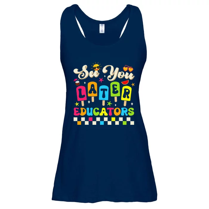 See You Later Educators Last Day Of School Teacher Student Ladies Essential Flowy Tank