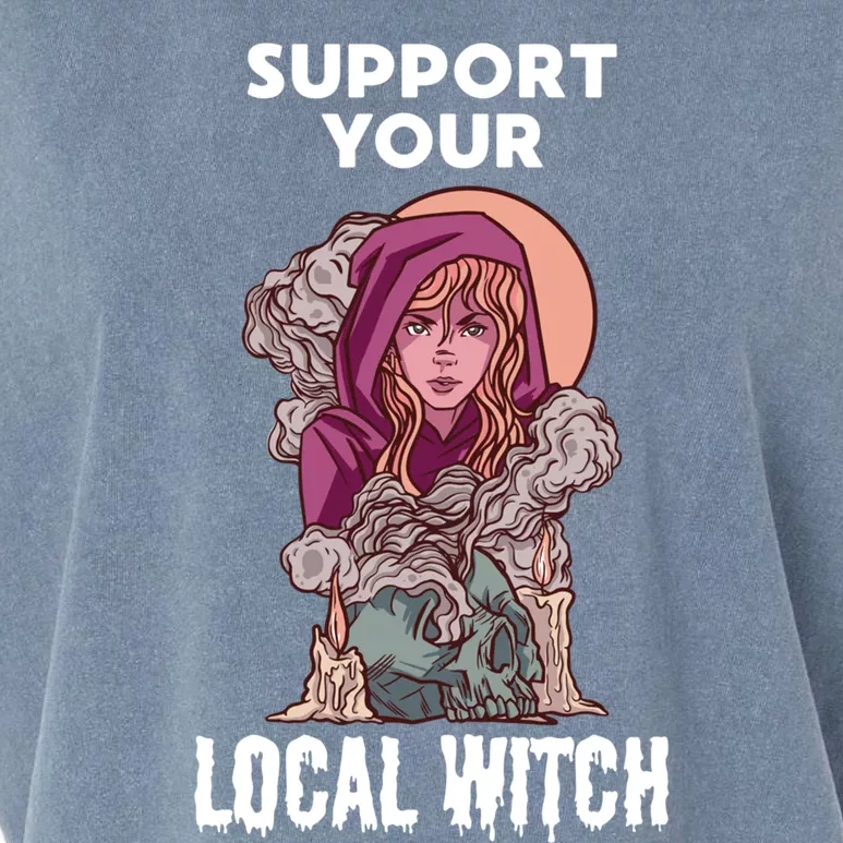 Support Your Local Witches Halloween Witchcraft Witch Gift Garment-Dyed Women's Muscle Tee