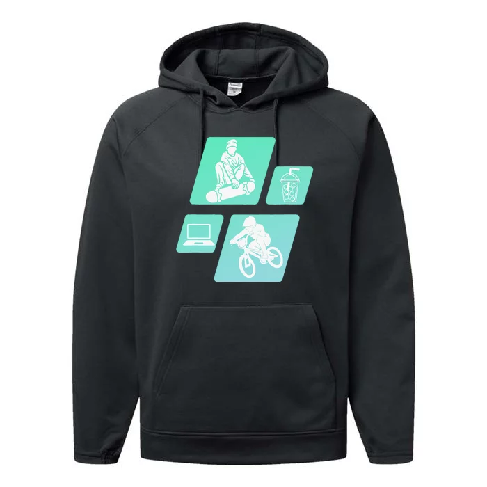 Show your love for BMX Coffee SkateBoarding and Laptops Performance Fleece Hoodie