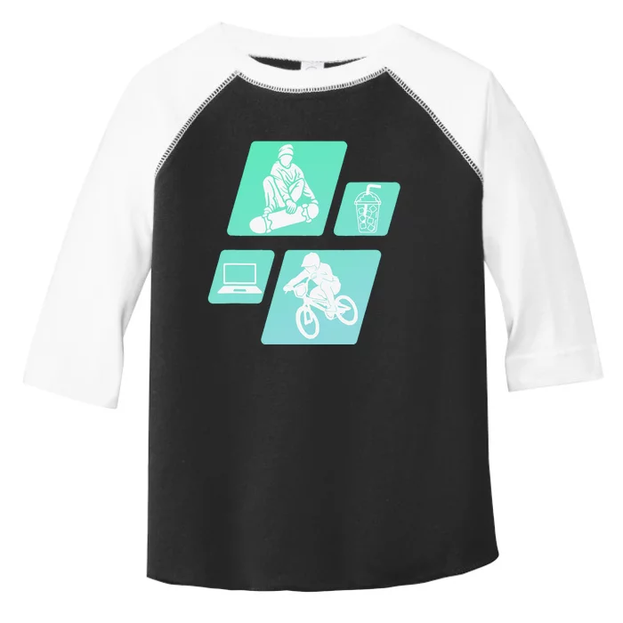 Show your love for BMX Coffee SkateBoarding and Laptops Toddler Fine Jersey T-Shirt