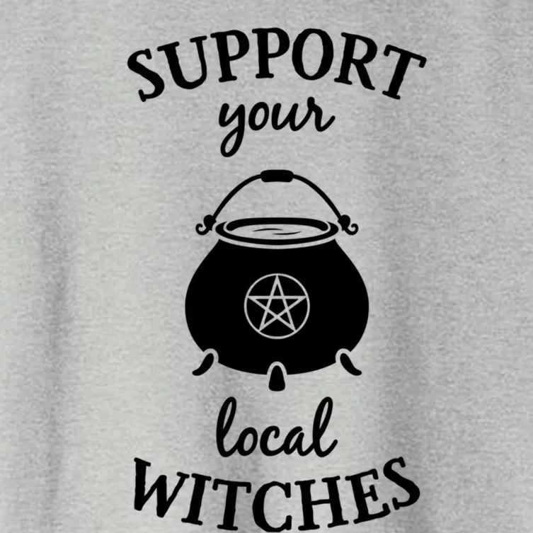 Support Your Local Witches Great Gift Coven Wicca Party Funny Women's Crop Top Tee