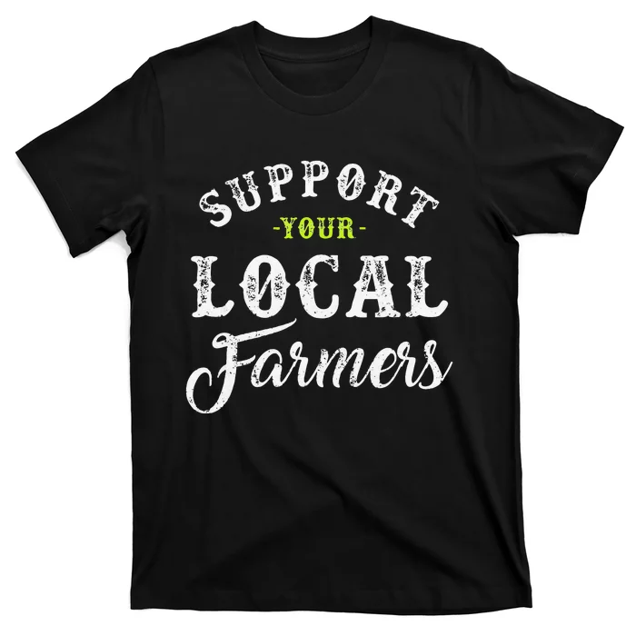 Support Your Local Farmer Retro Style Tractor T-Shirt