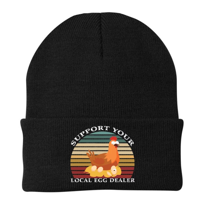 Support Your Local Egg Dealer Farmer Chicken Egg Lover Knit Cap Winter Beanie