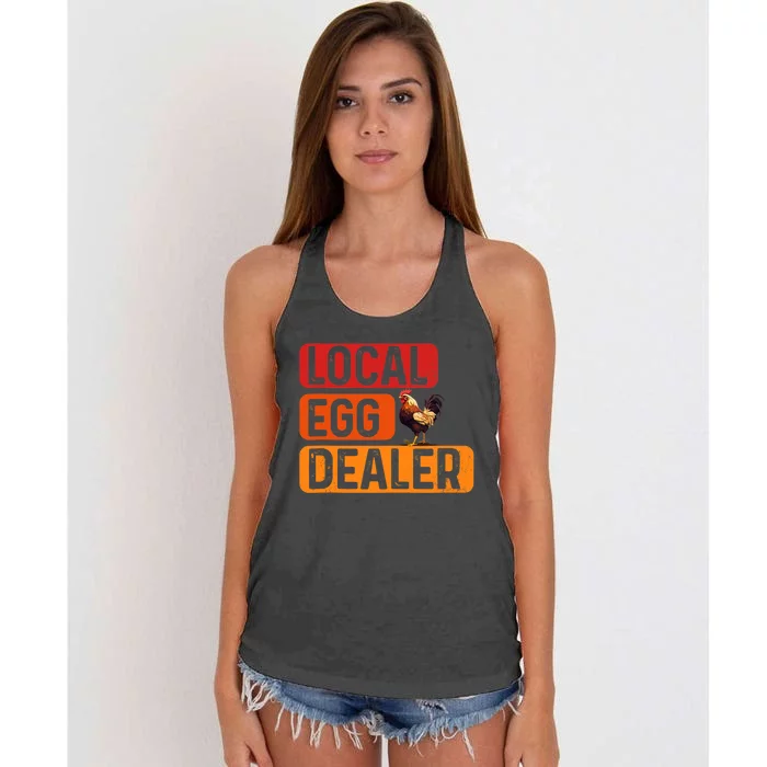 Support Your Local Egg Dealers Chicken Lover Funny Women's Knotted Racerback Tank