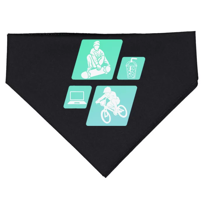 Show your love for BMX Coffee SkateBoarding and Laptops USA-Made Doggie Bandana