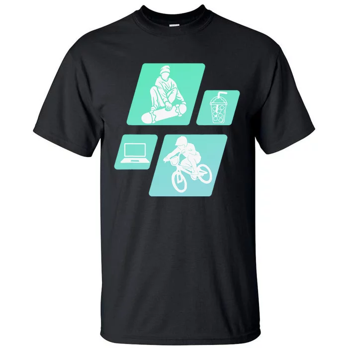 Show your love for BMX Coffee SkateBoarding and Laptops Tall T-Shirt