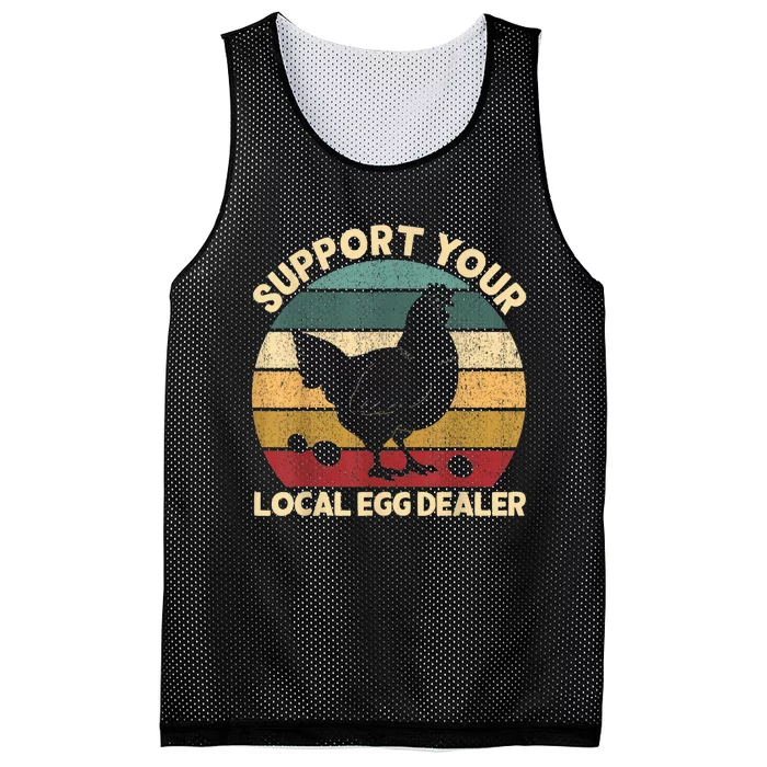 Support Your Local Egg Dealer Farmer Chicken Egg Lover Mesh Reversible Basketball Jersey Tank