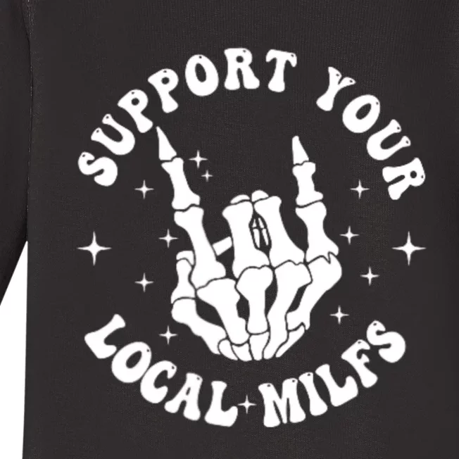 Support Your Local Milfs Baby Long Sleeve Bodysuit