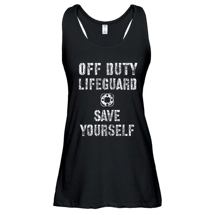 Save Yourself Lifeguard Swimming Pool Guard Off Duty Ladies Essential Flowy Tank