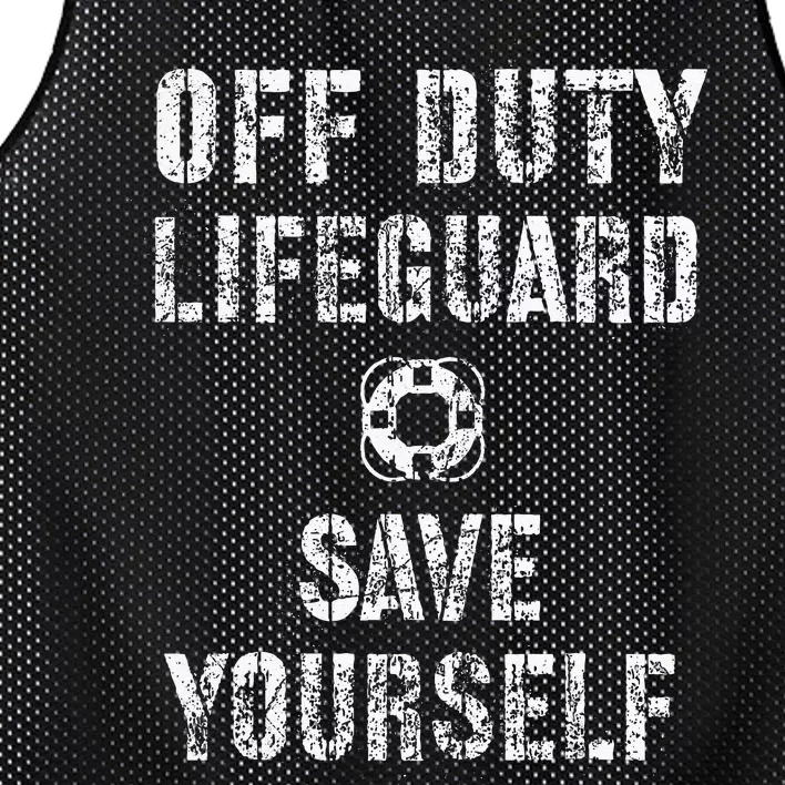 Save Yourself Lifeguard Swimming Pool Guard Off Duty Mesh Reversible Basketball Jersey Tank