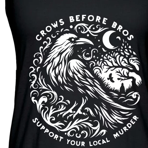 Support Your Local Murder Crows Before Bros Funny Ladies Essential Flowy Tank