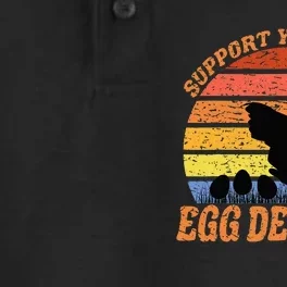 Support your local egg Dealer Easter Farmer Chicken Lover Dry Zone Grid Performance Polo