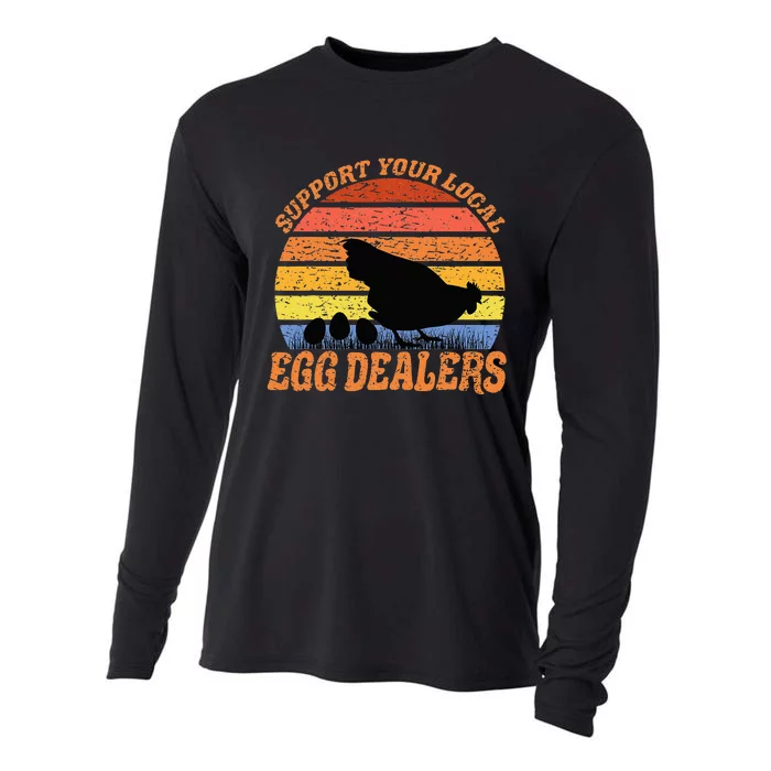 Support your local egg Dealer Easter Farmer Chicken Lover Cooling Performance Long Sleeve Crew