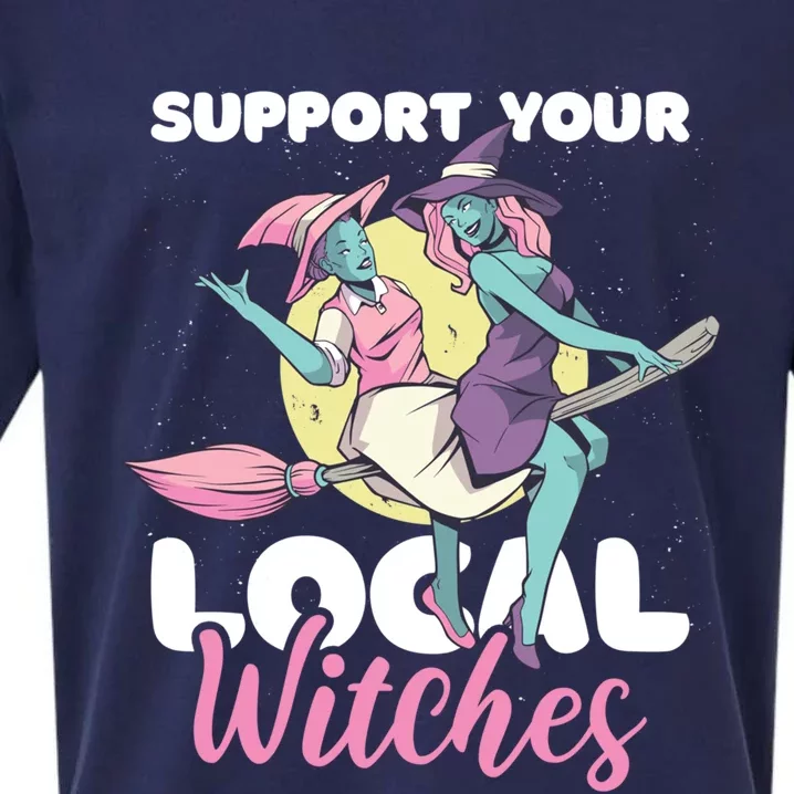 Support Your Local Witches Gift Sueded Cloud Jersey T-Shirt