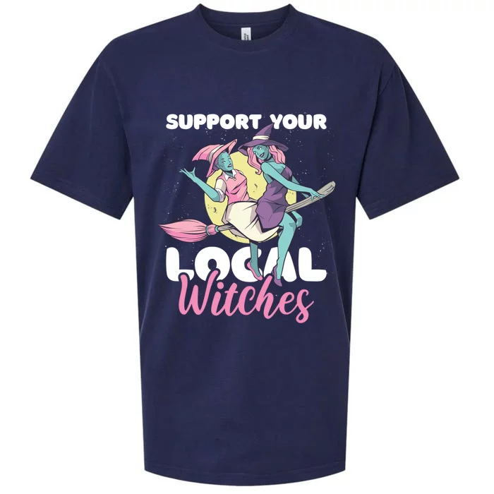 Support Your Local Witches Gift Sueded Cloud Jersey T-Shirt