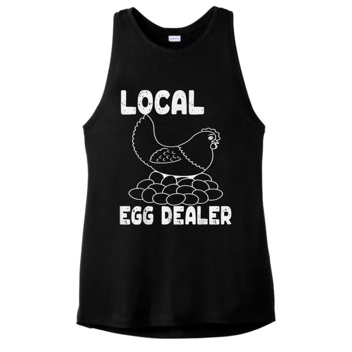 Support Your Local Egg Dealer Funny Chicken Lover Graphic Ladies Tri-Blend Wicking Tank