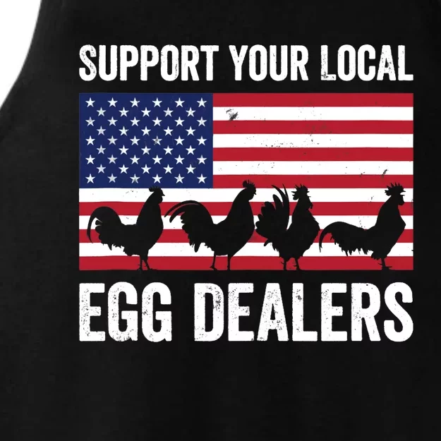 Support Your Local Egg Dealer Farmers Funny Chicken Lover Ladies Tri-Blend Wicking Tank