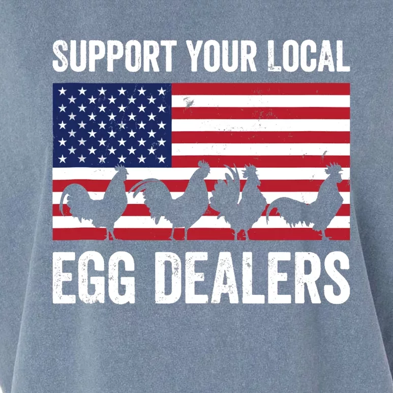 Support Your Local Egg Dealer Farmers Funny Chicken Lover Garment-Dyed Women's Muscle Tee