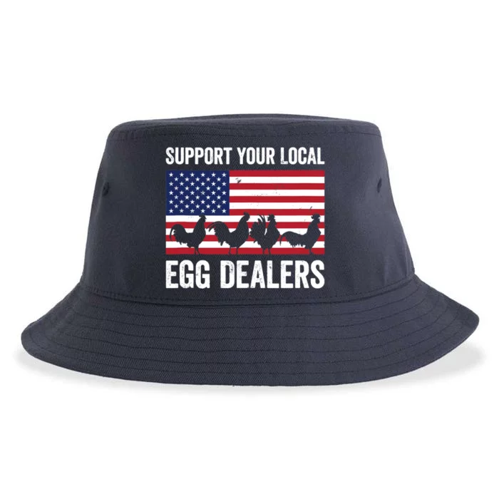 Support Your Local Egg Dealer Farmers Funny Chicken Lover Sustainable Bucket Hat