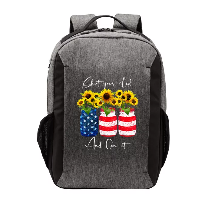 Shut your Lid and Can it Canning Sunflower Gifts 4th Of July Vector Backpack