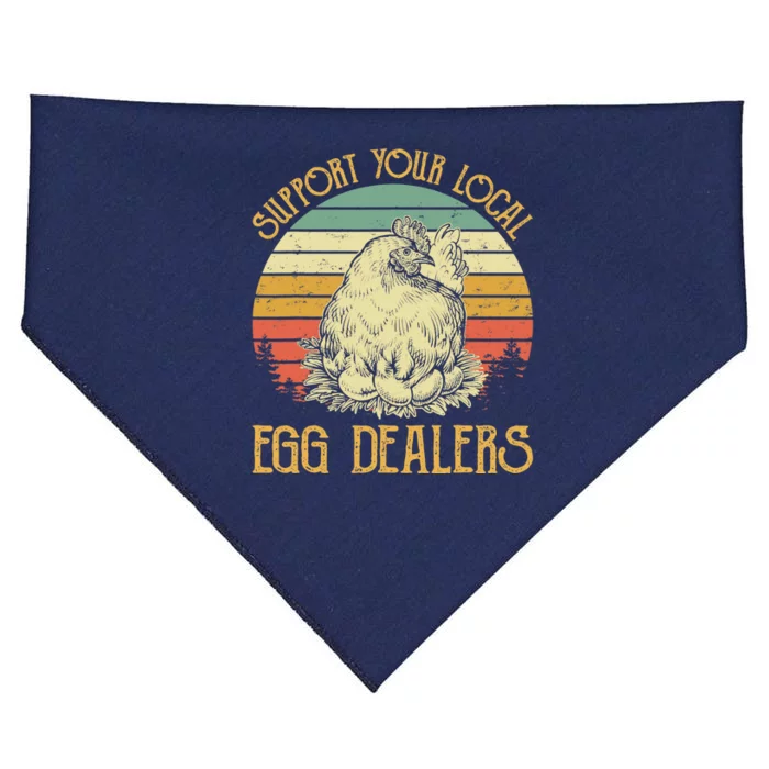 Support Your Local Egg Dealers Farmers Funny Chicken Lover USA-Made Doggie Bandana