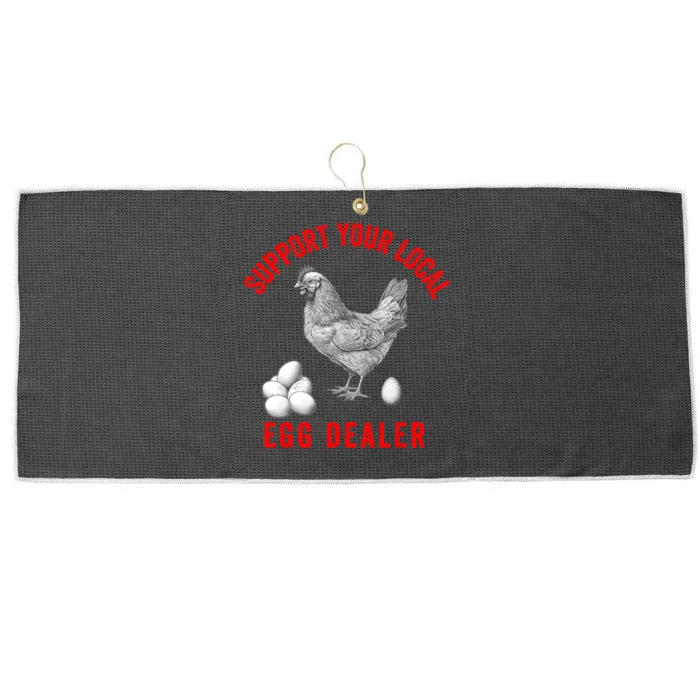 Support Your Local Egg Dealers Chicken Egg Lover Large Microfiber Waffle Golf Towel