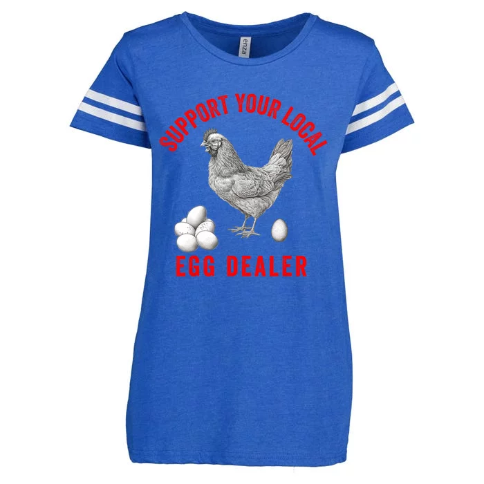 Support Your Local Egg Dealers Chicken Egg Lover Enza Ladies Jersey Football T-Shirt