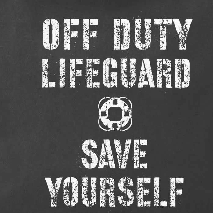 Save Yourself Lifeguard Swimming Pool Guard Off Duty Red Zip Tote Bag