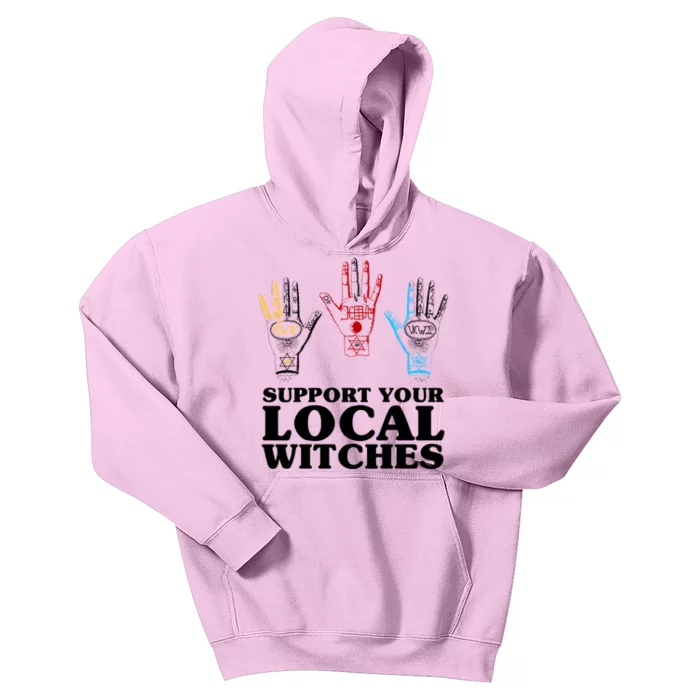 Support Your Local Witches (With Hand Illustration) Gift Kids Hoodie