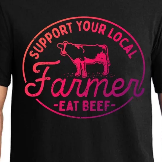 Support Your Local Farmer Eat Beef Gift Pajama Set