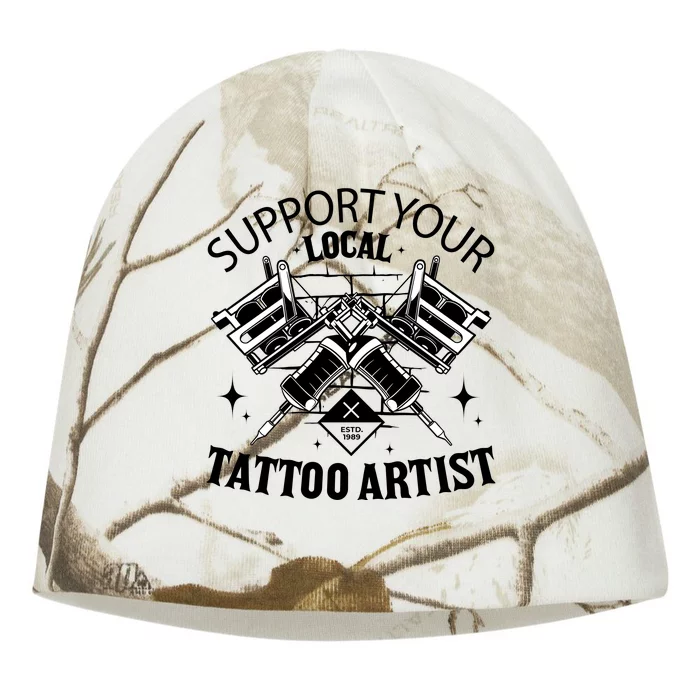 Support Your Local Tattoo Artist Kati - Camo Knit Beanie