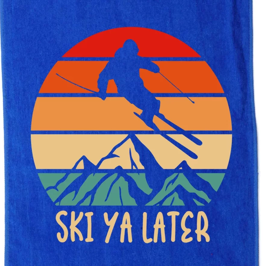 Ski Ya Later Winter Sports Snow Lover Skiing Funny Gift Platinum Collection Golf Towel