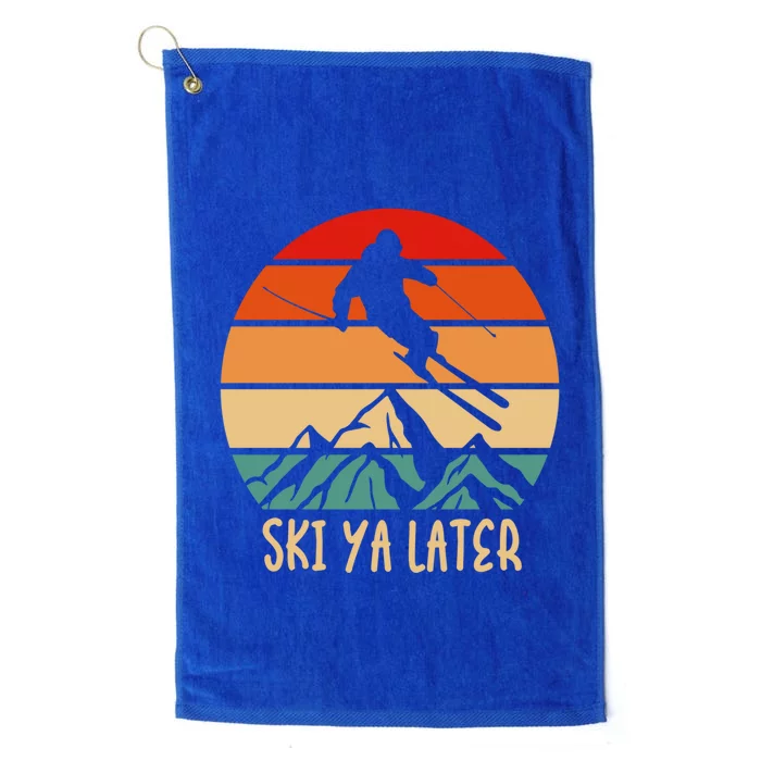 Ski Ya Later Winter Sports Snow Lover Skiing Funny Gift Platinum Collection Golf Towel