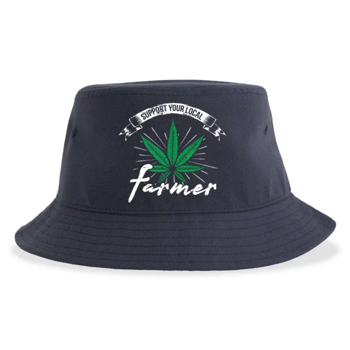 Support Your Local Weed Farmer Funny Cannabis Marijuana Gift Sustainable Bucket Hat