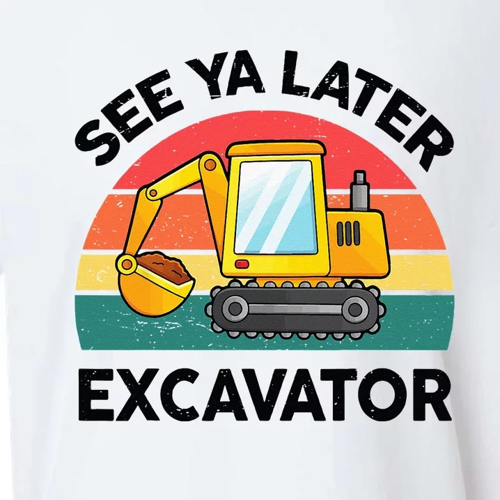 See Ya Later Excavator Kids Funny Sueded Cloud Jersey T-Shirt